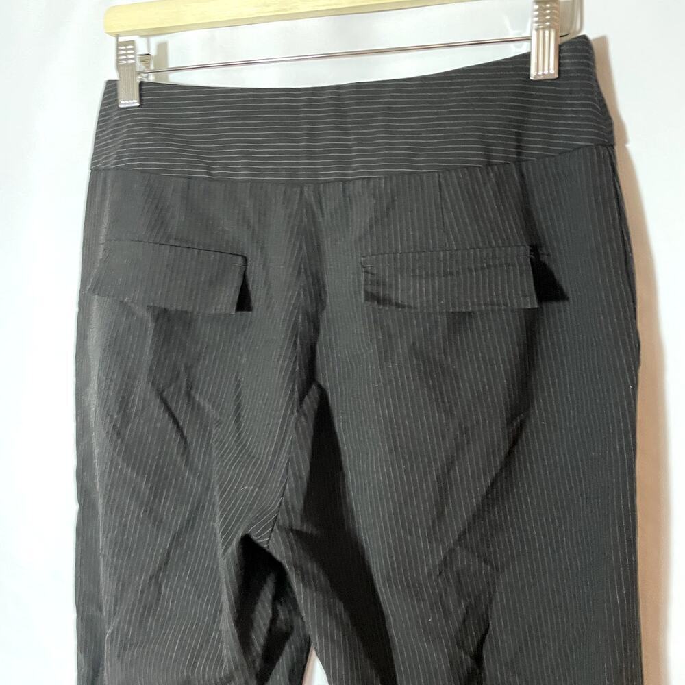 Djerf Avenue black gray striped high waist trousers 35 inseam womens M $170 MRSP - Picture 4 of 7